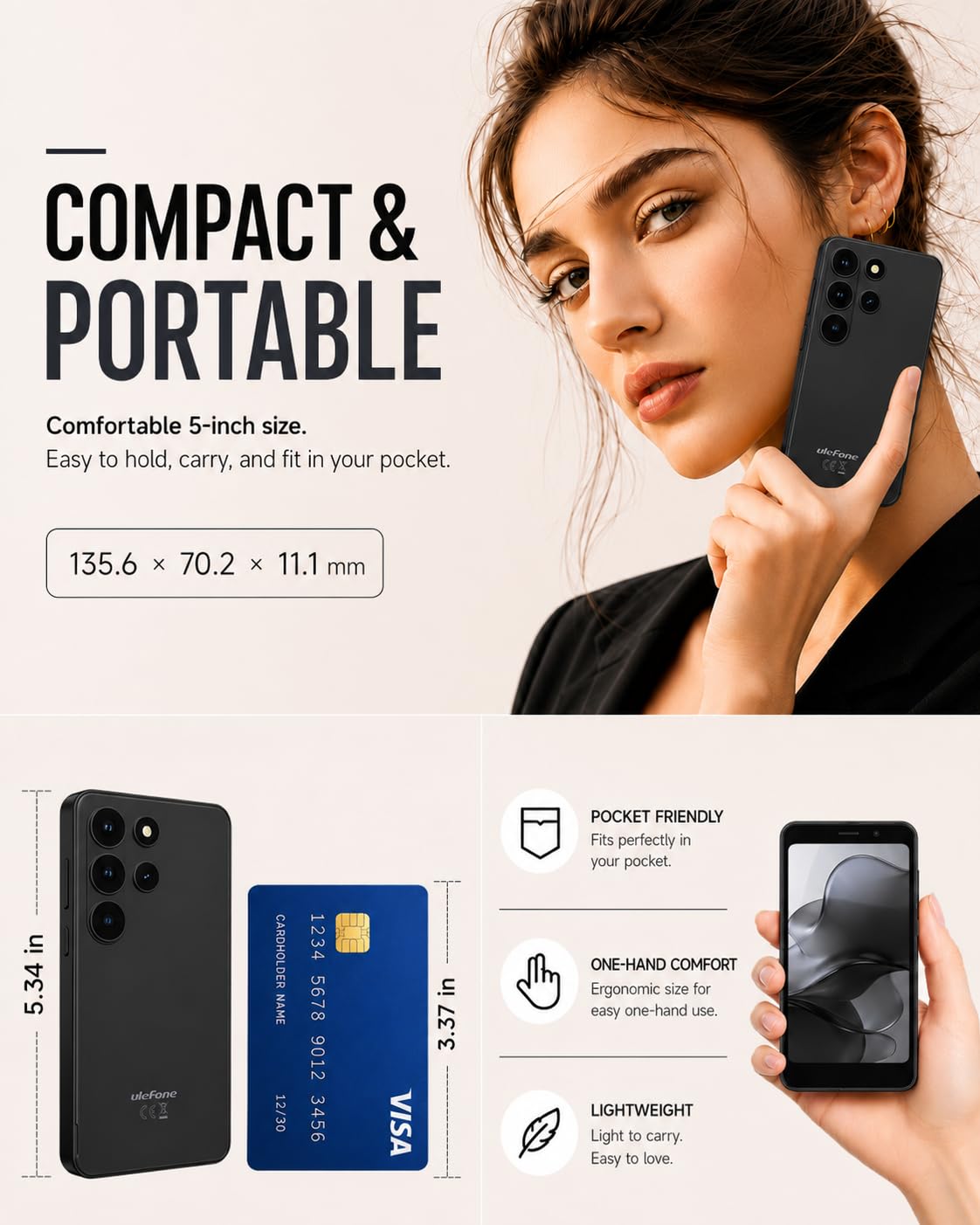 Unlocked 5" Compact Android Smartphone N263