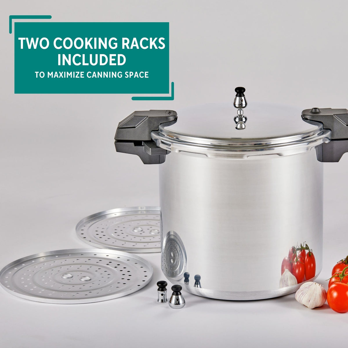 22 Qt Aluminum Pressure Canner with 3 Regulators J945