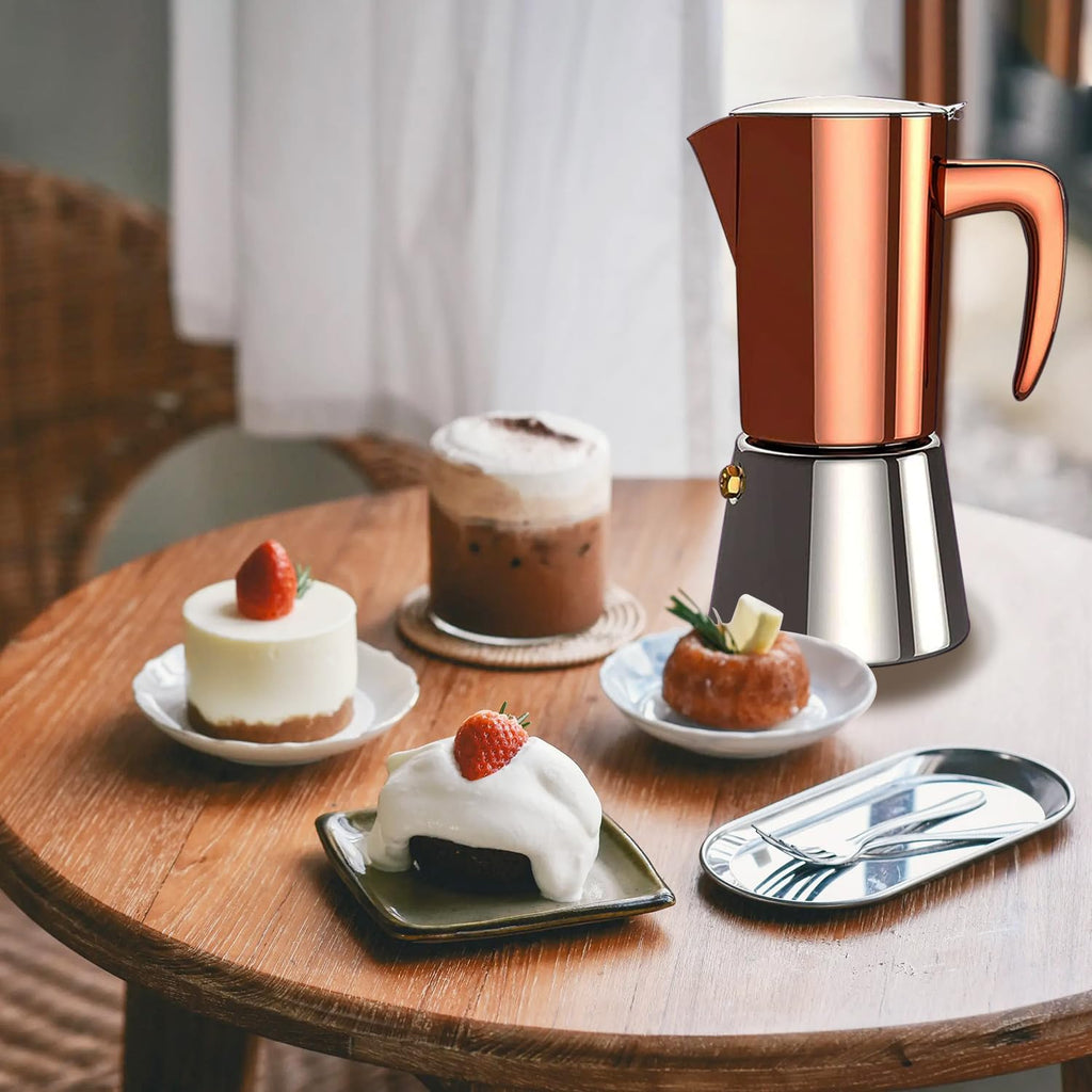 Stainless Steel Moka Pot Espresso Maker 6 Cups W587793