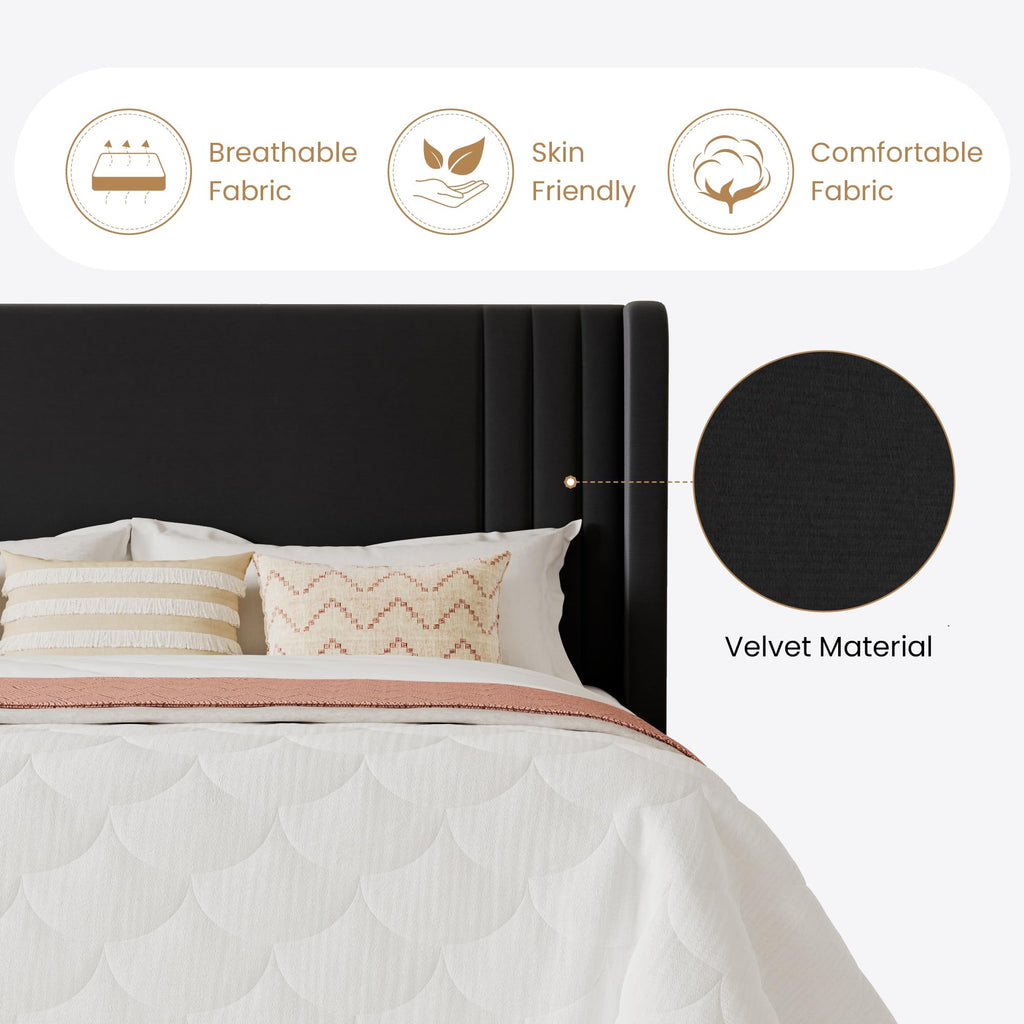 Queen Velvet Upholstered Bed Frame B3371