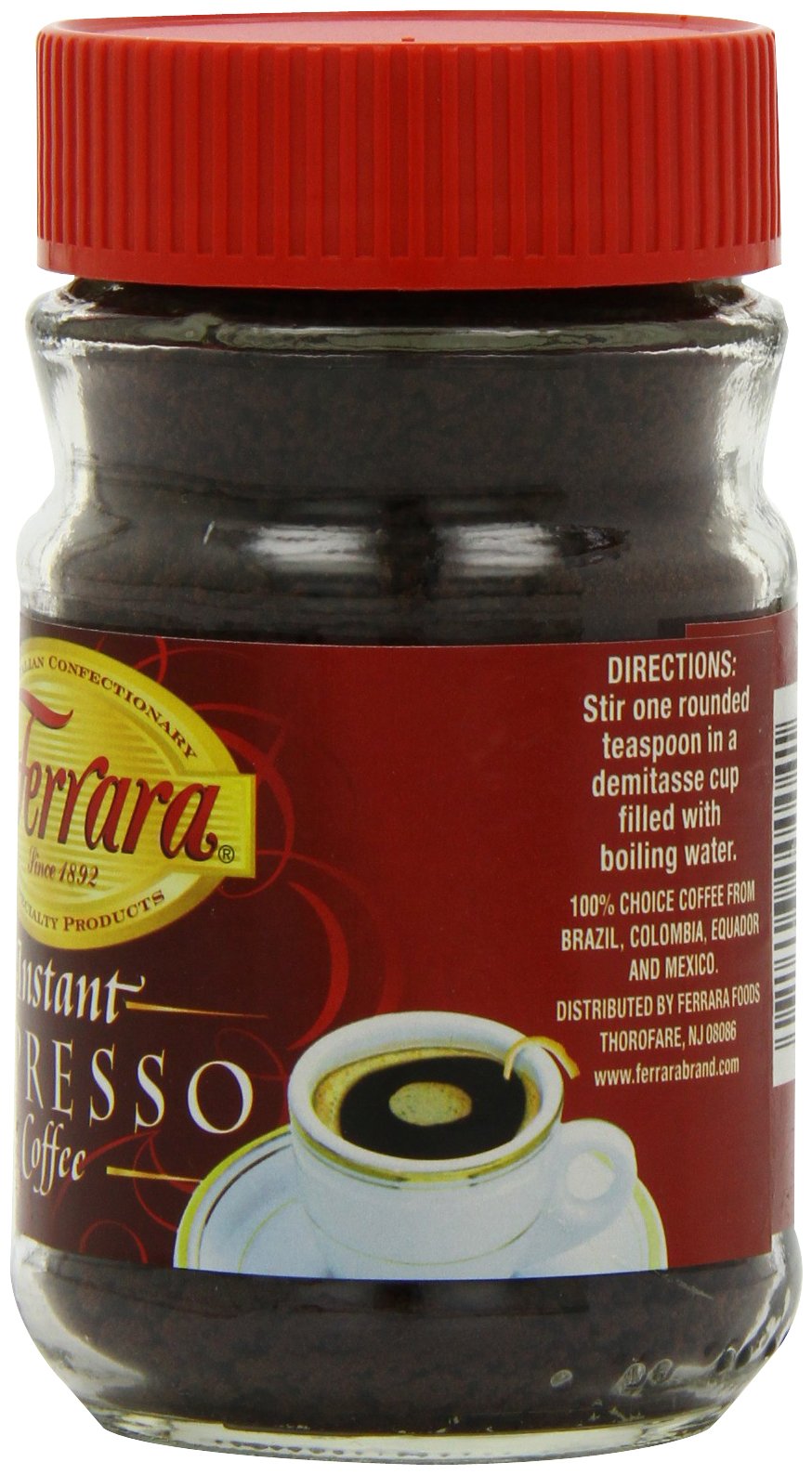 Instant Espresso Coffee 2 oz Glass Jars Pack of 6 J985