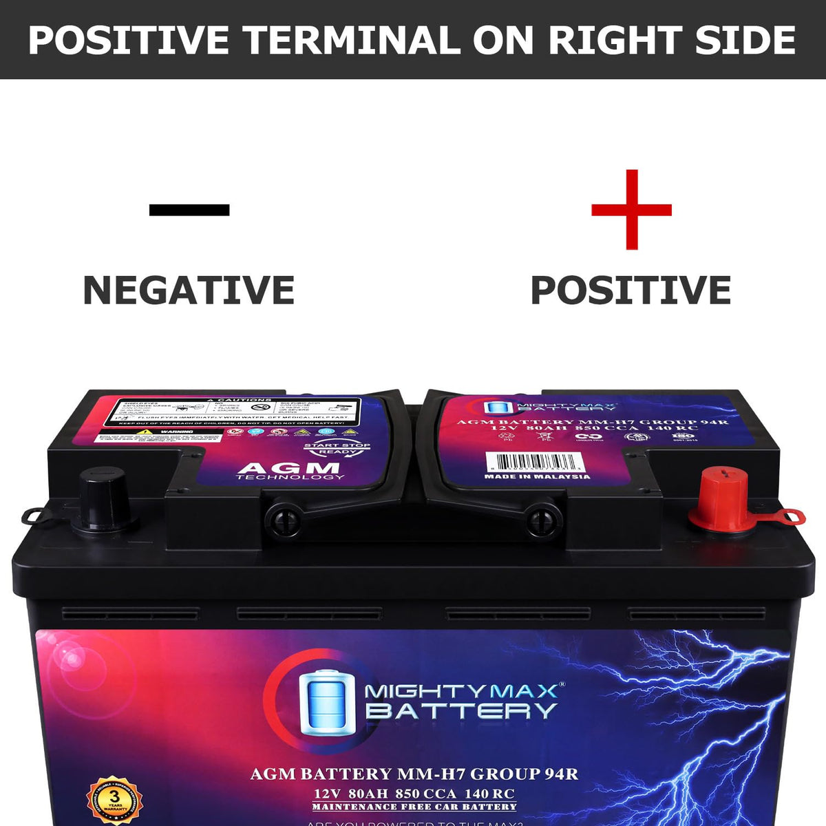12V 80AH 850 CCA Replacement Battery B1566