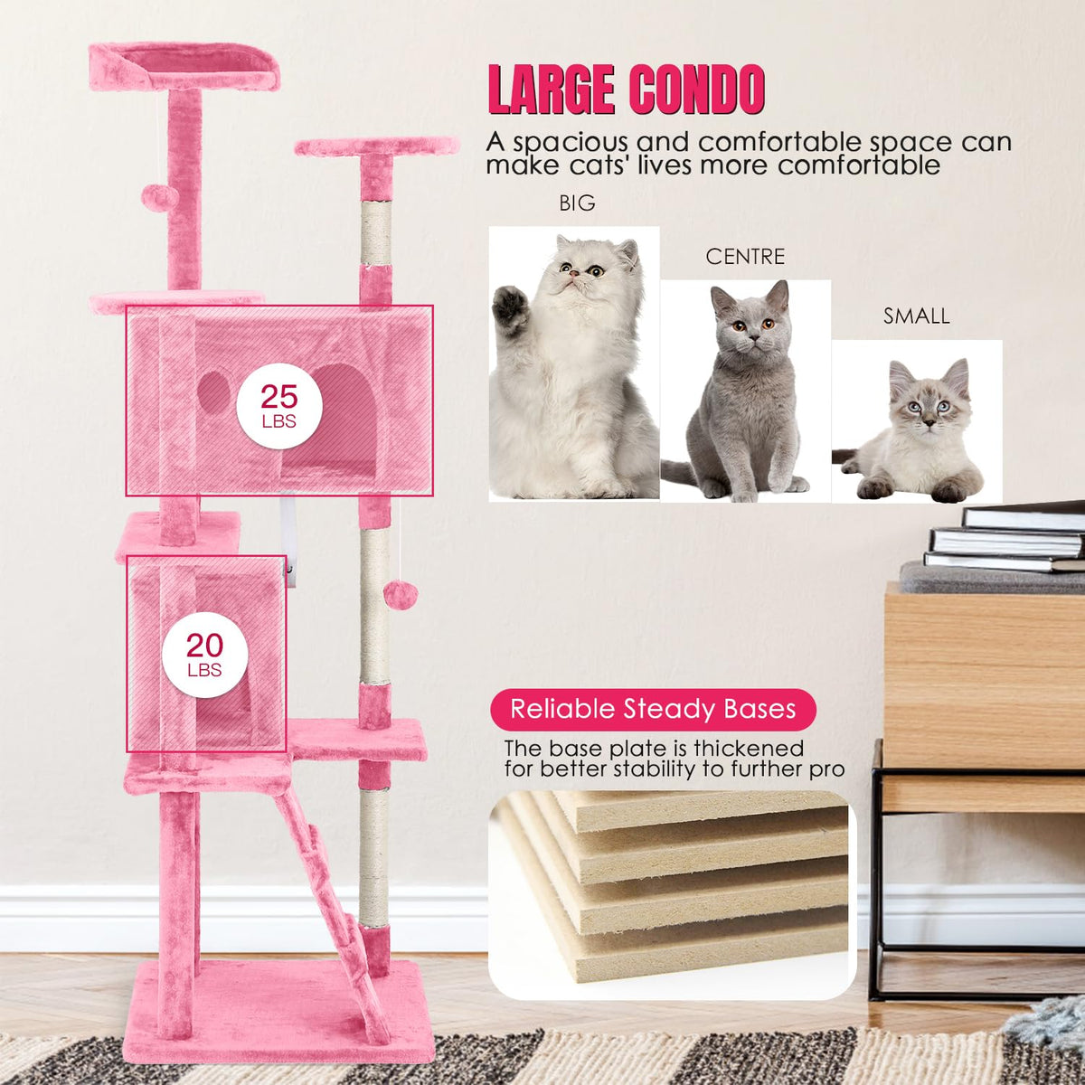 70in Cat Tree Tower with Scratching Post I31294