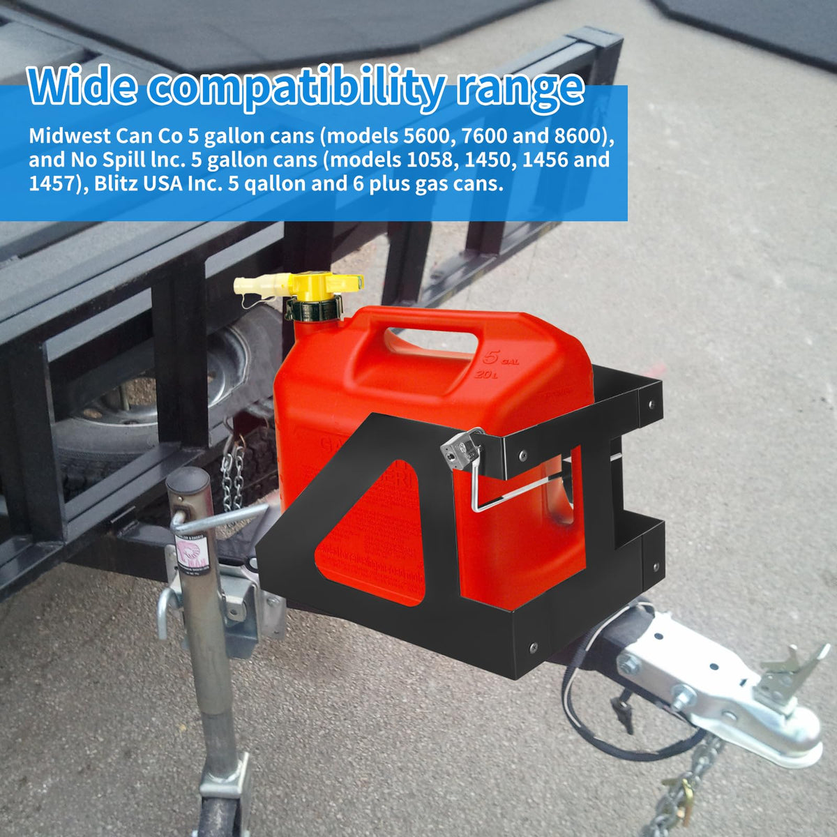 5 Gallon Gas Can Holder with Anti-Theft Lock R343