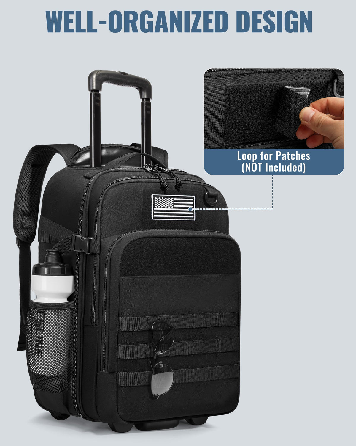 17 Inch Rolling Tactical Laptop Backpack with Wheels M12016