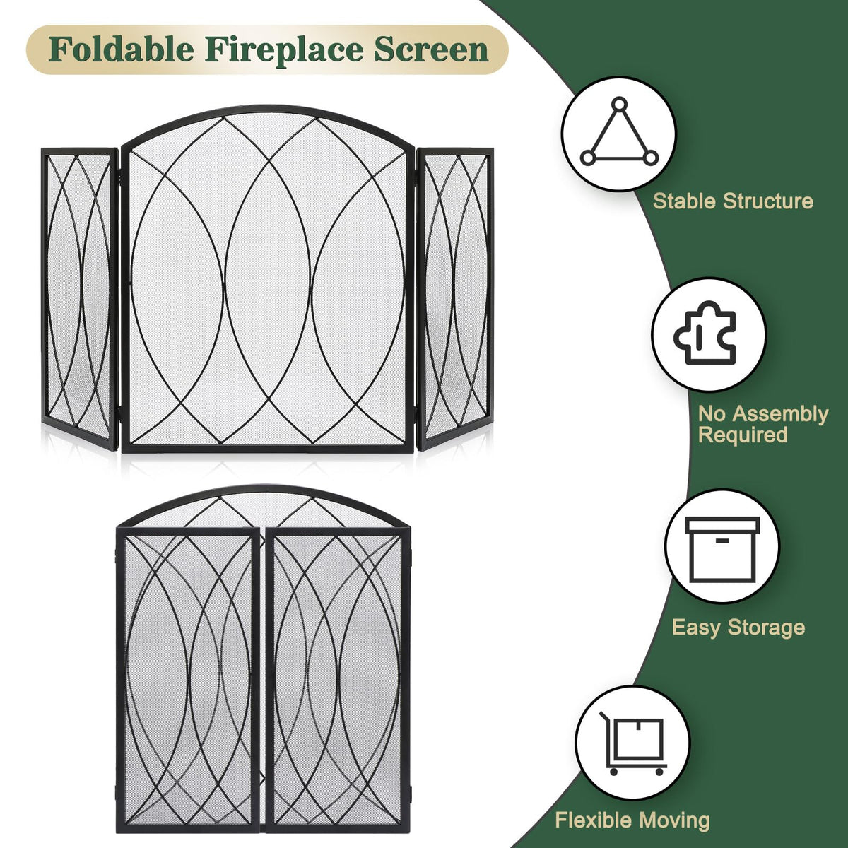 Wrought Iron Fireplace Screen Z464