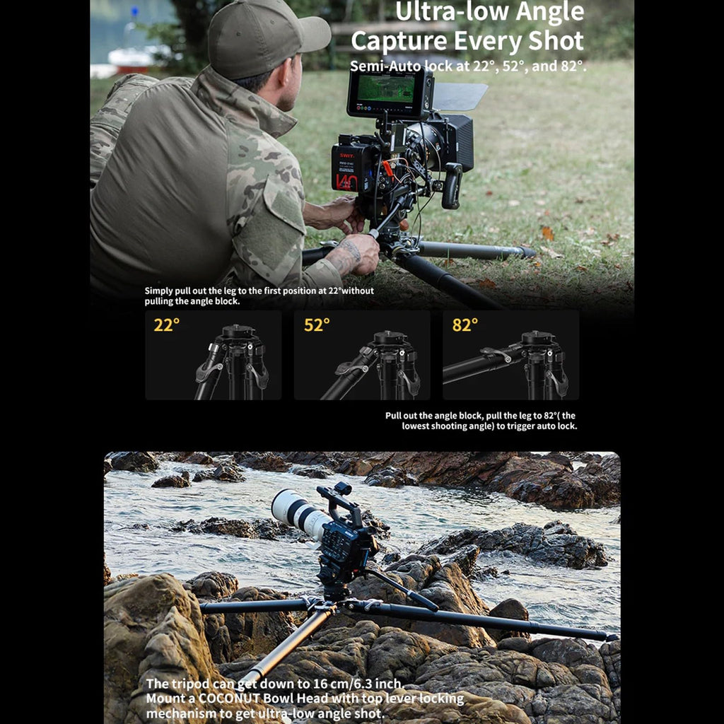 Carbon Fiber Tripod with 75mm Bowl Head and Fluid Head P14293