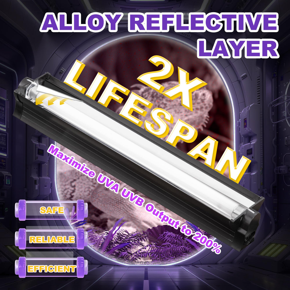 24W T5 HO UVB Reptile Light Fixture with Fluorescent Bulbs P40994