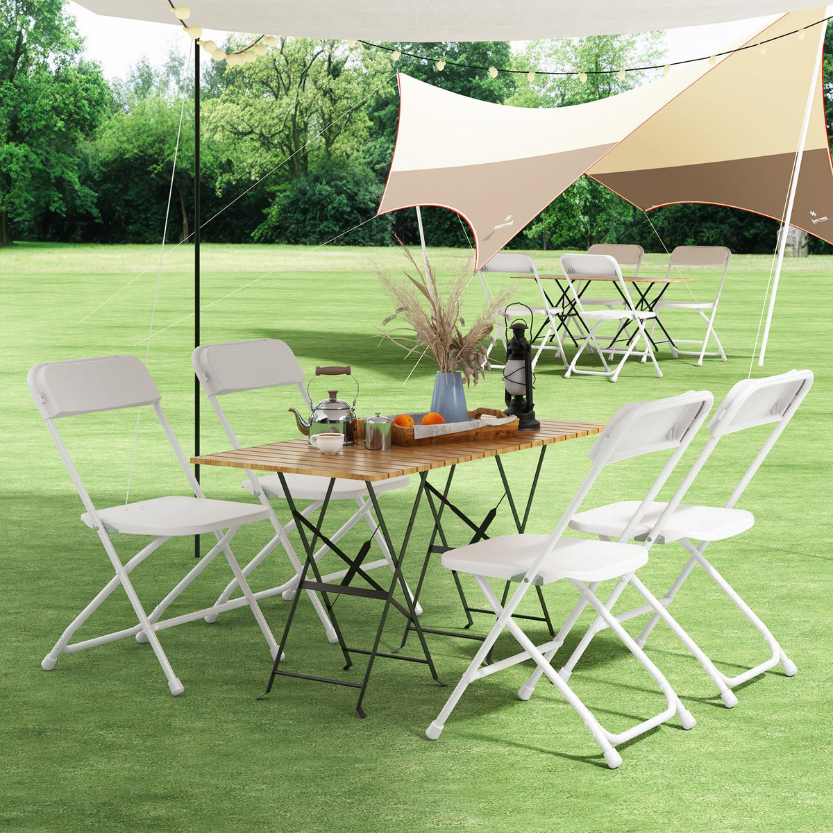 10 Pack Folding Chairs with Steel Frame Q129477
