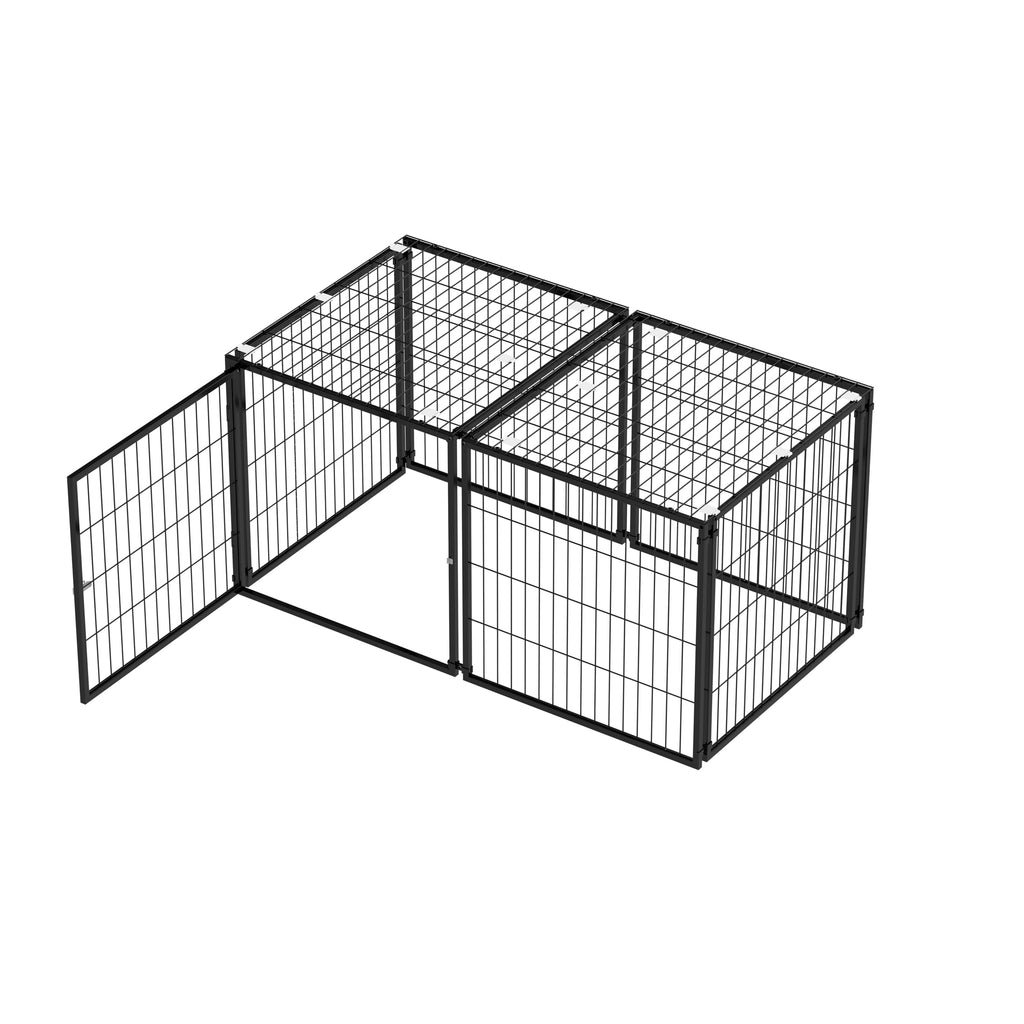 48 Inch Black Metal Dog Crate with Removable Top Cover E811