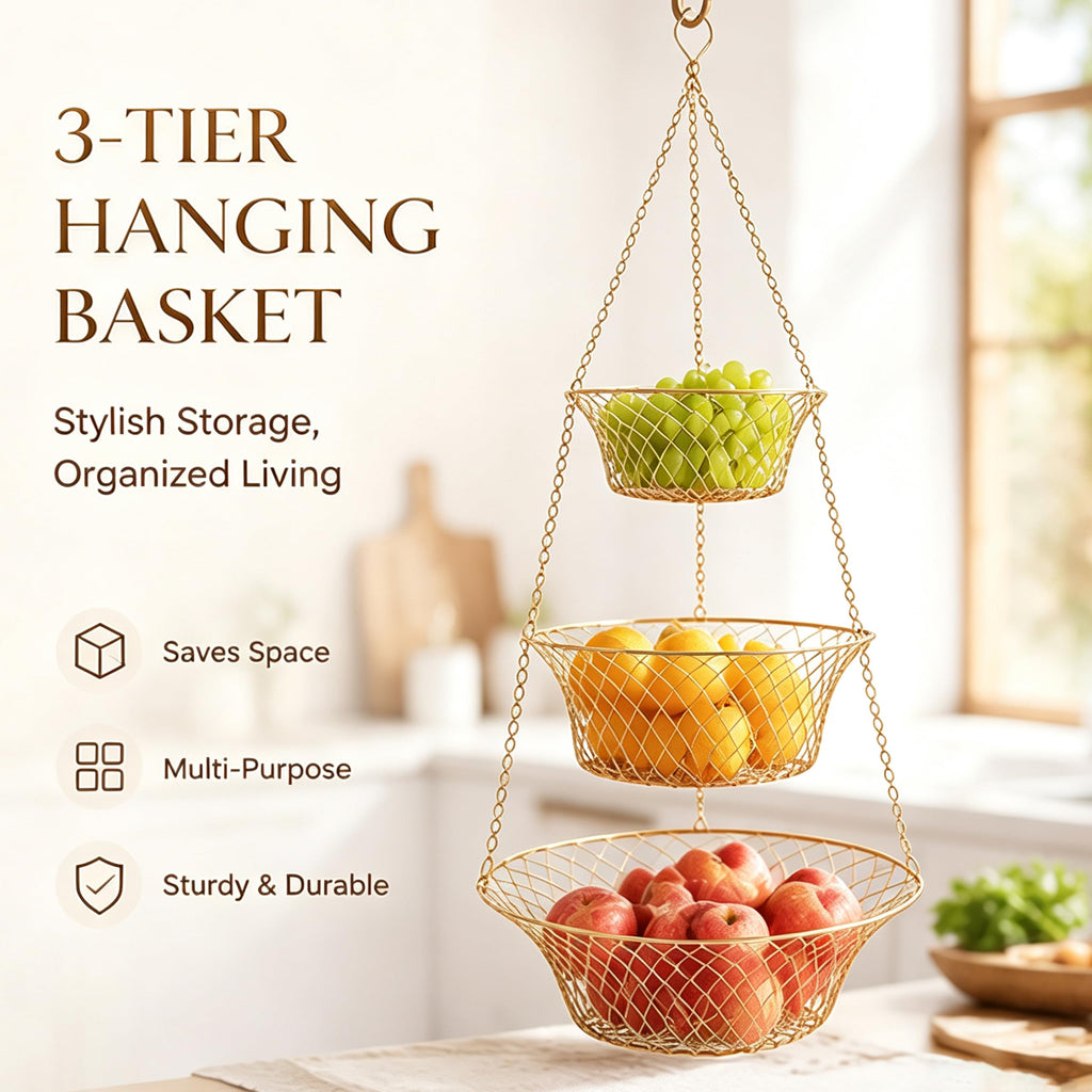 3-Tier Copper Hanging Basket I816170
