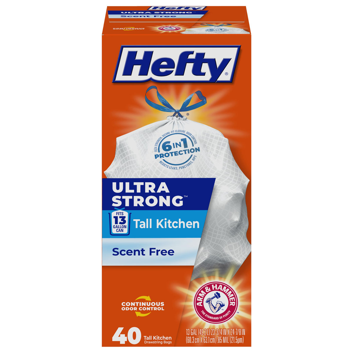 13 Gal White Unscented Kitchen Trash Bags N88547