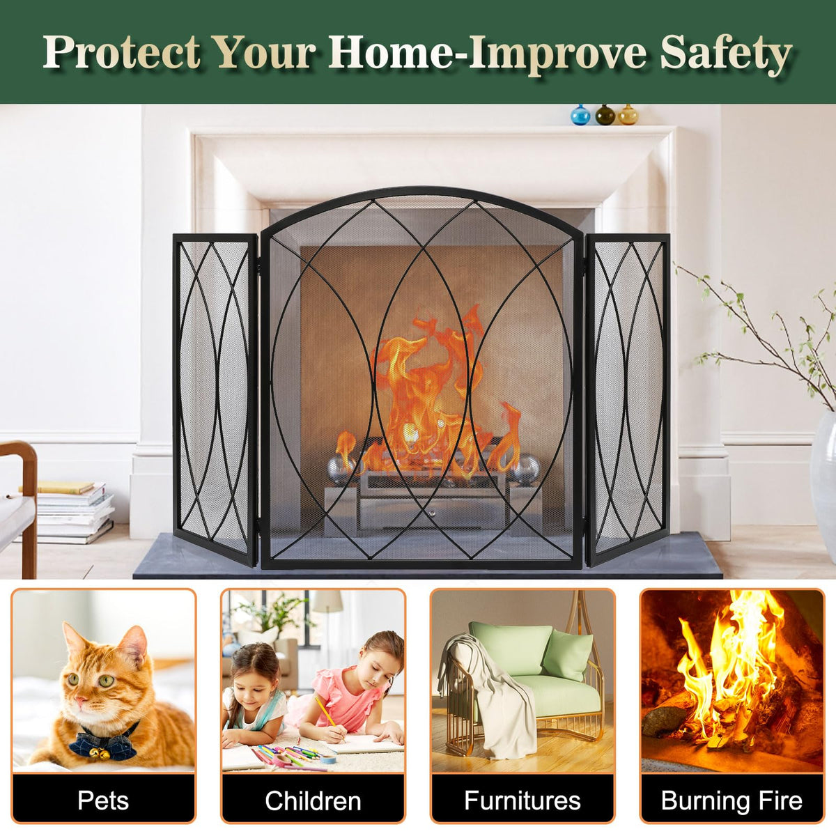 Wrought Iron Fireplace Screen Z464