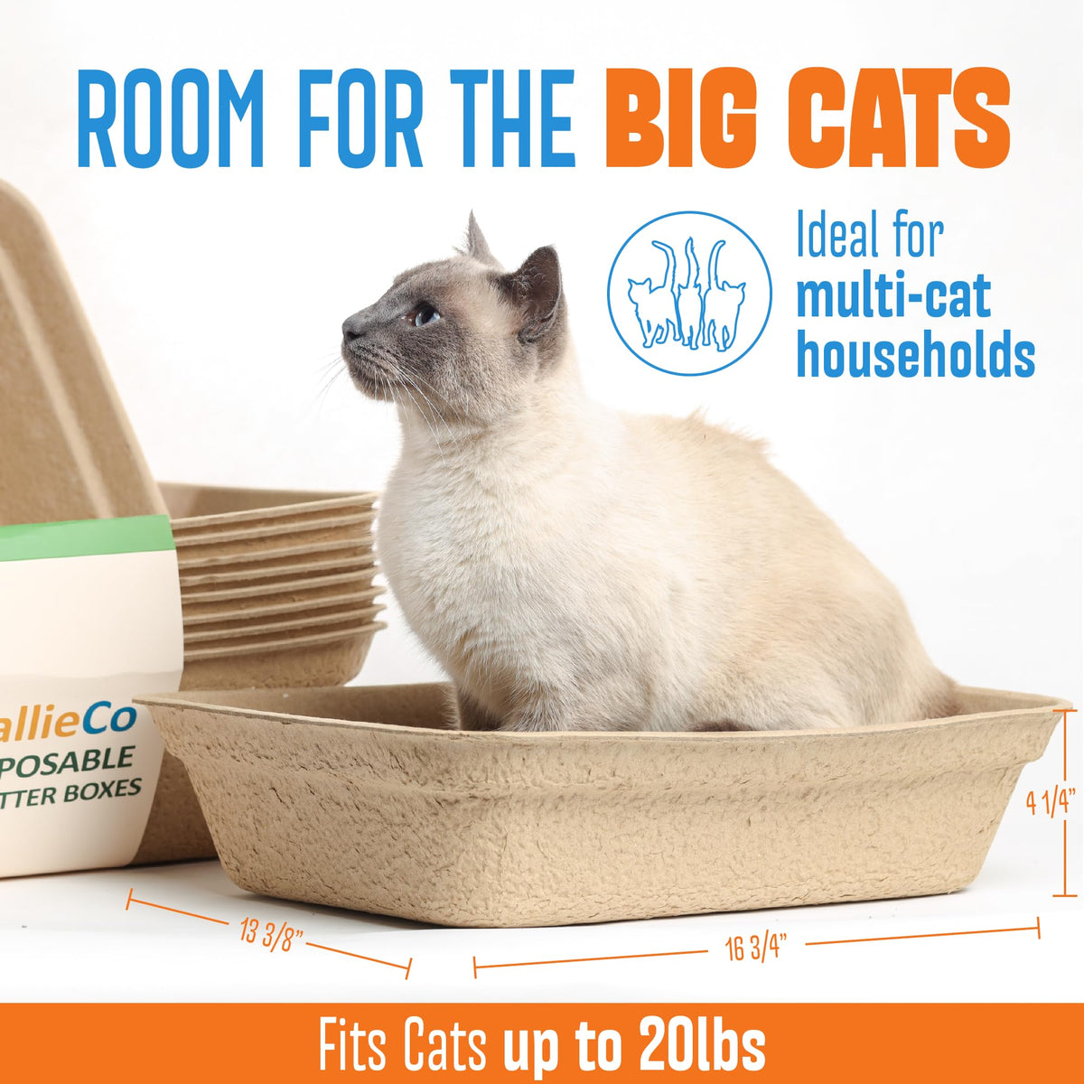 Large 6 Pack Leak Resistant Disposable Cat Litter Boxes Q420