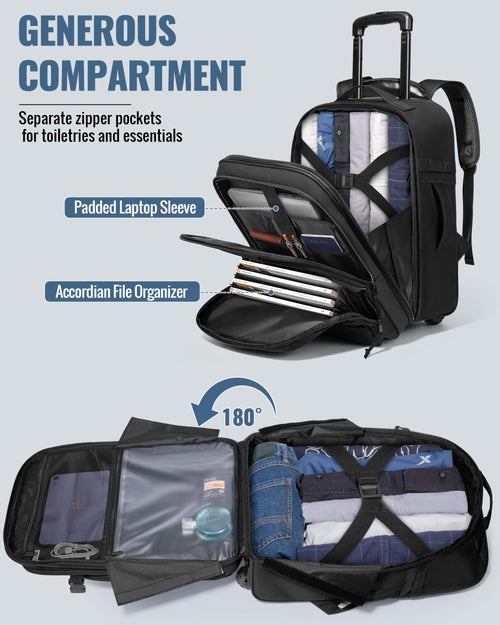 17 Inch Rolling Tactical Laptop Backpack with Wheels M12016