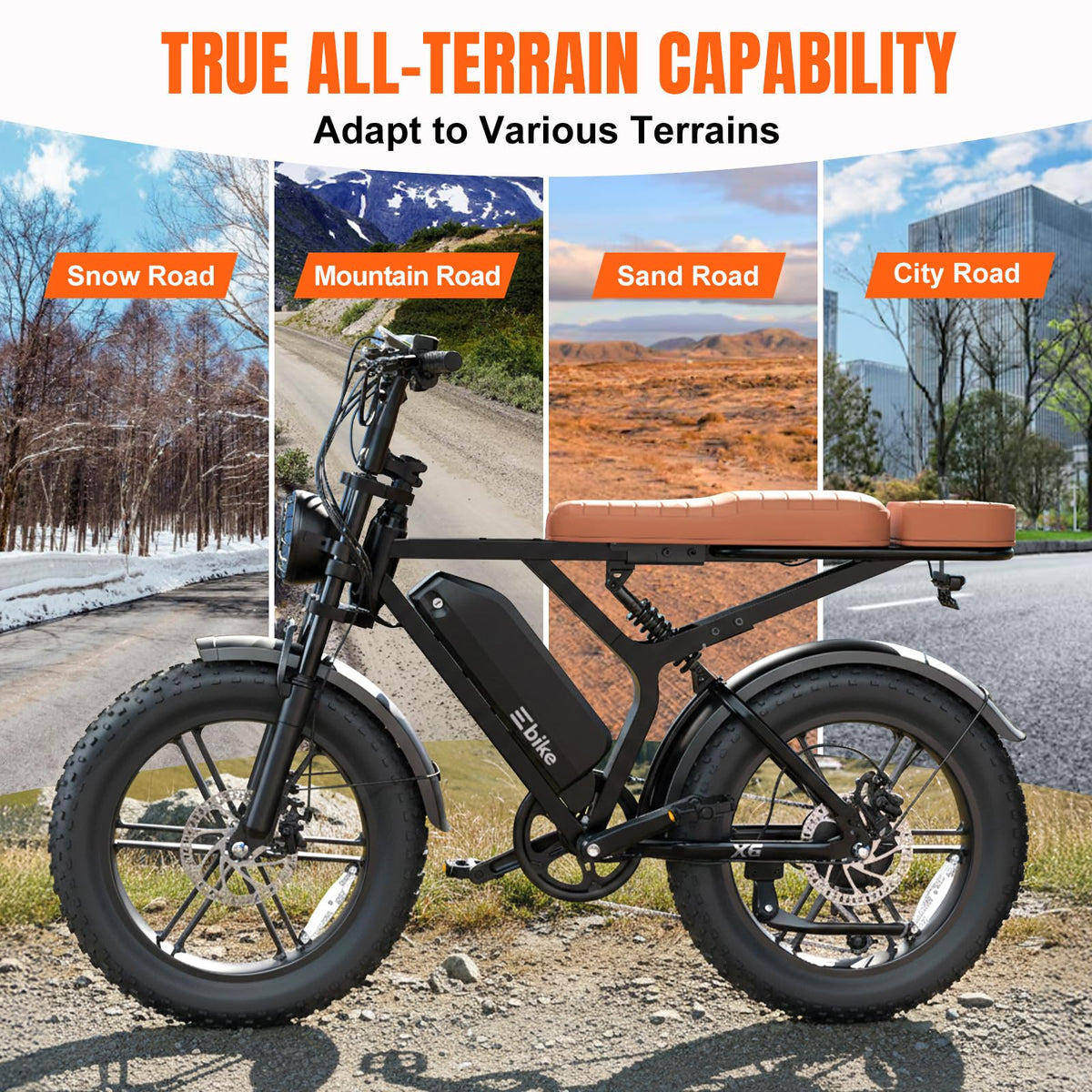 Electric Bike 48V 15 Ah Battery 2000W Peak Motor T5463