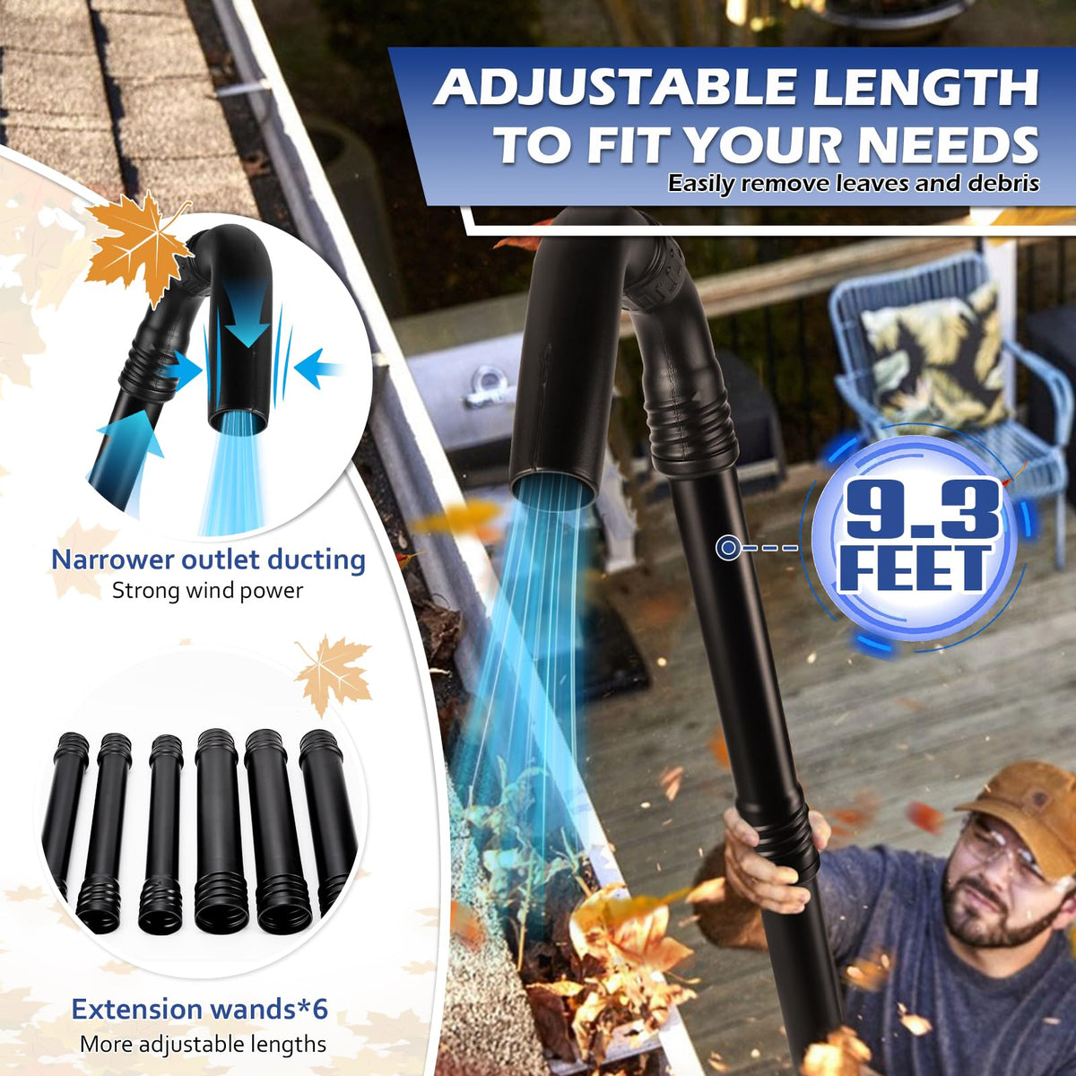 Universal Gutter Cleaning Tools for Leaf Blowers I7549