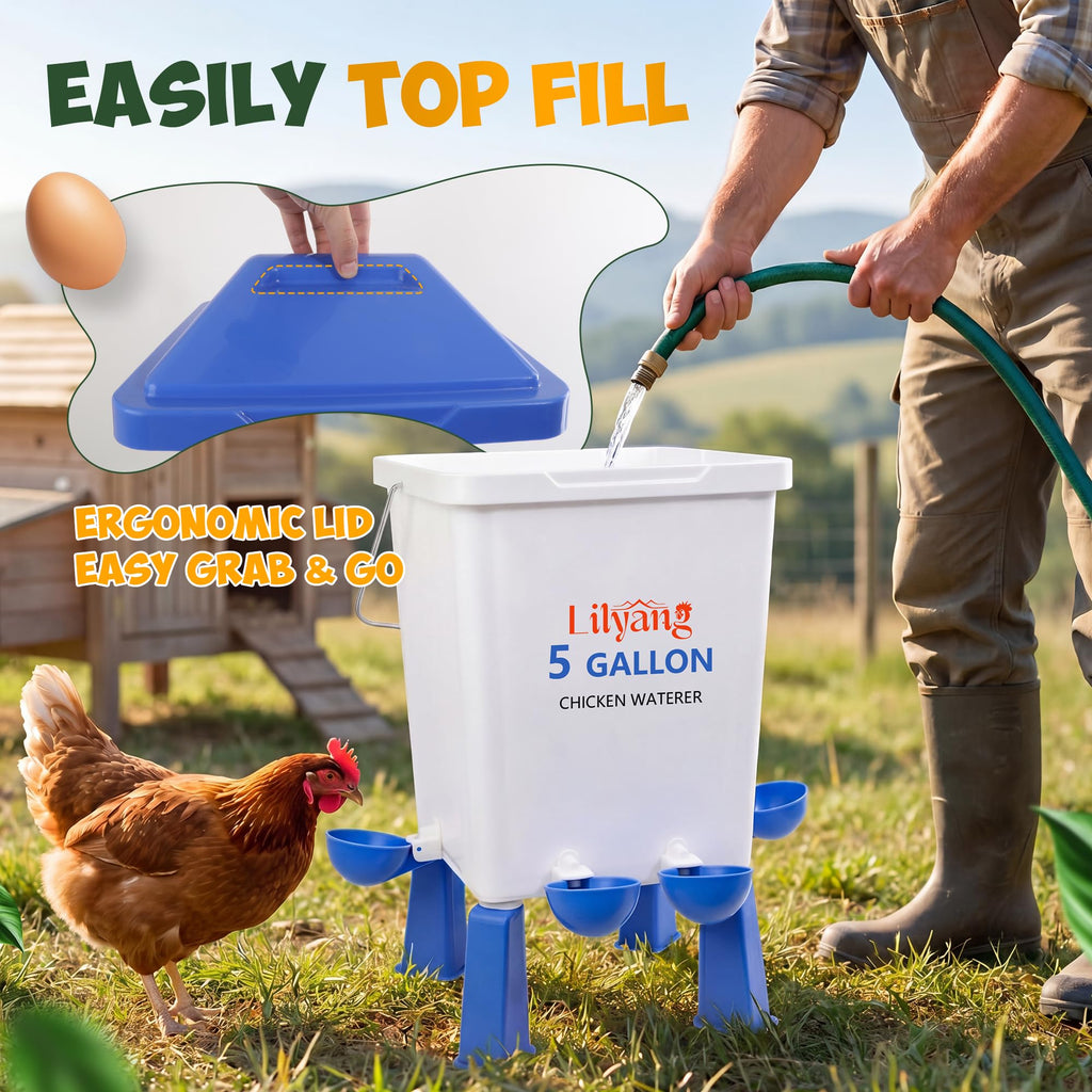 Chicken Feeder and Waterer Set 5 Gallon A383