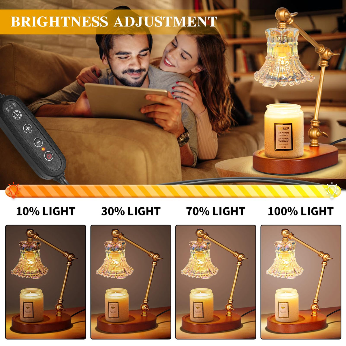 Adjustable Dimmable Electric Candle Warmer Lamp with Timer R33145