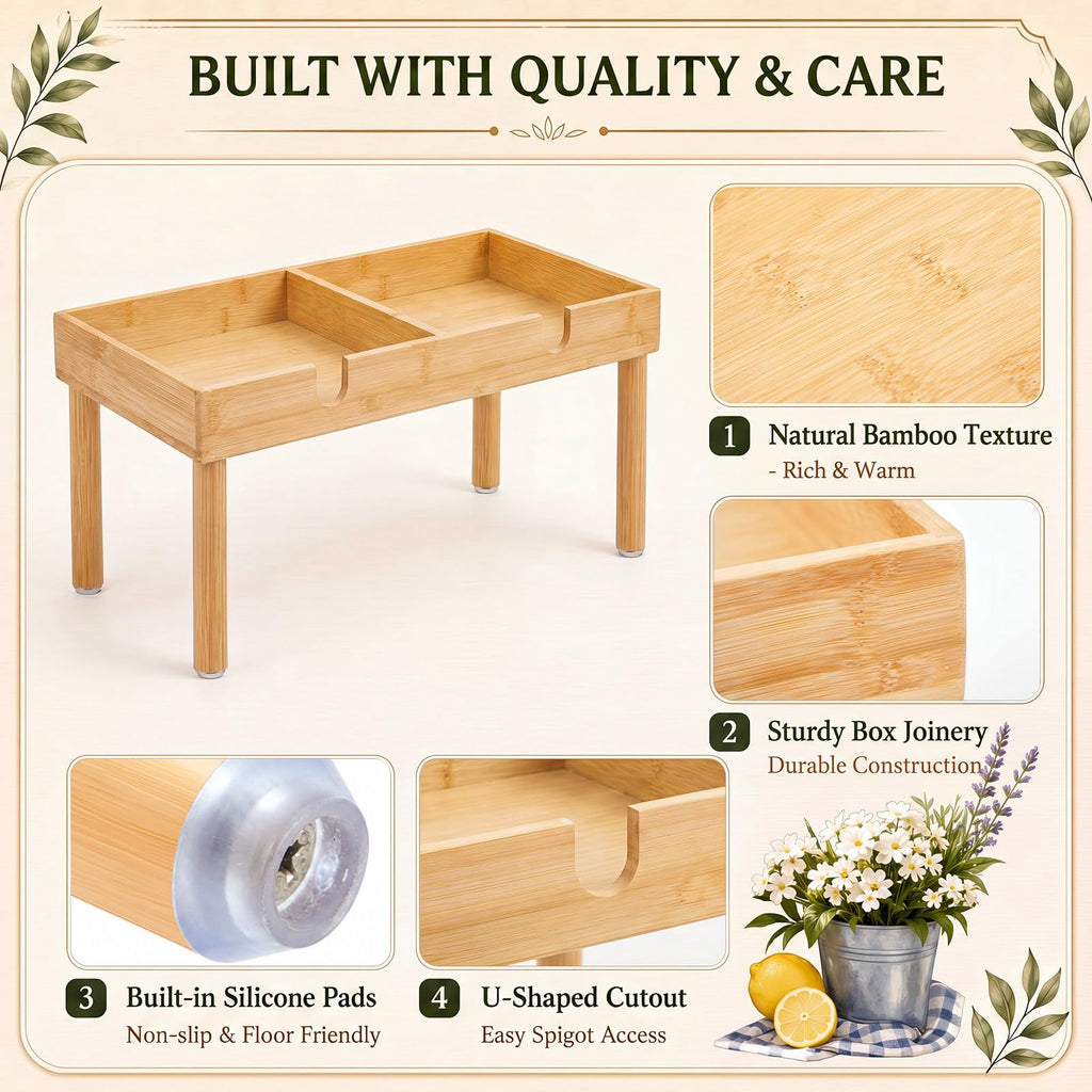 Bamboo Drink Dispenser Stand Q60504