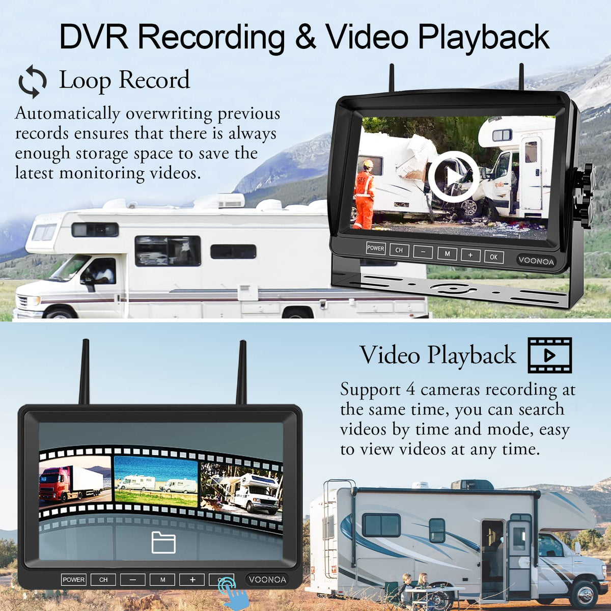 1080P Wireless RV Camera System with 7 Inch HD Monitor P897120