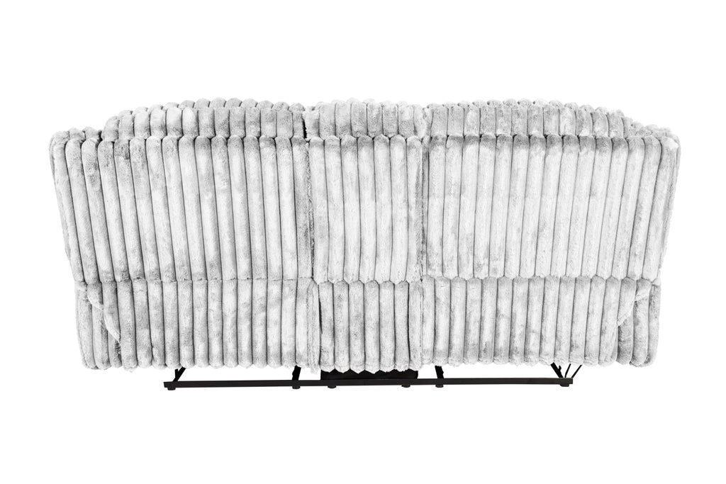 Light Gray Corduroy Manual Motion Loveseat N98502