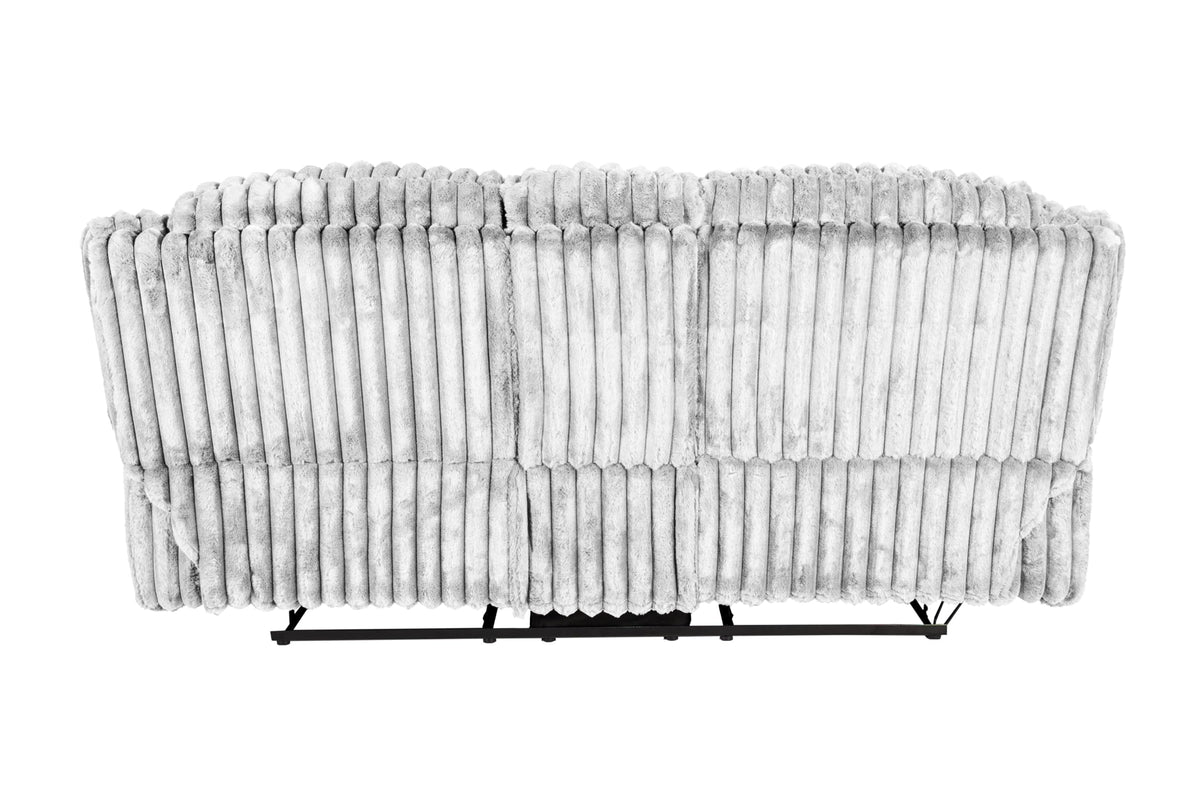 Light Gray Corduroy Manual Motion Loveseat N98502