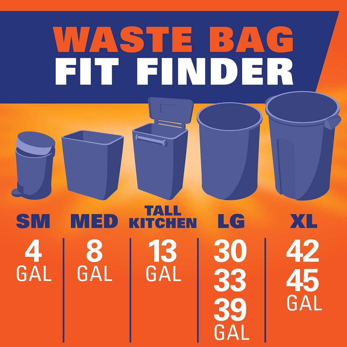 13 Gal White Unscented Kitchen Trash Bags N88547