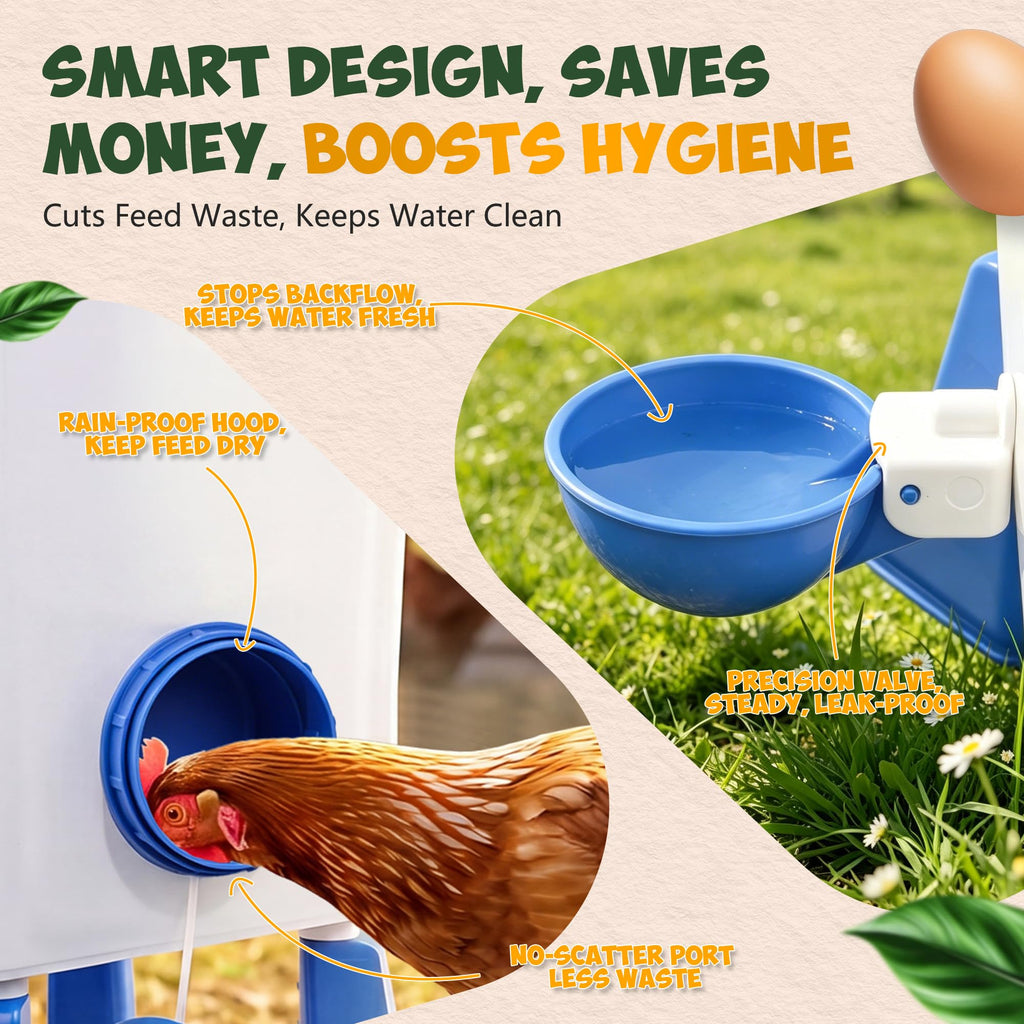 Chicken Feeder and Waterer Set 5 Gallon A383