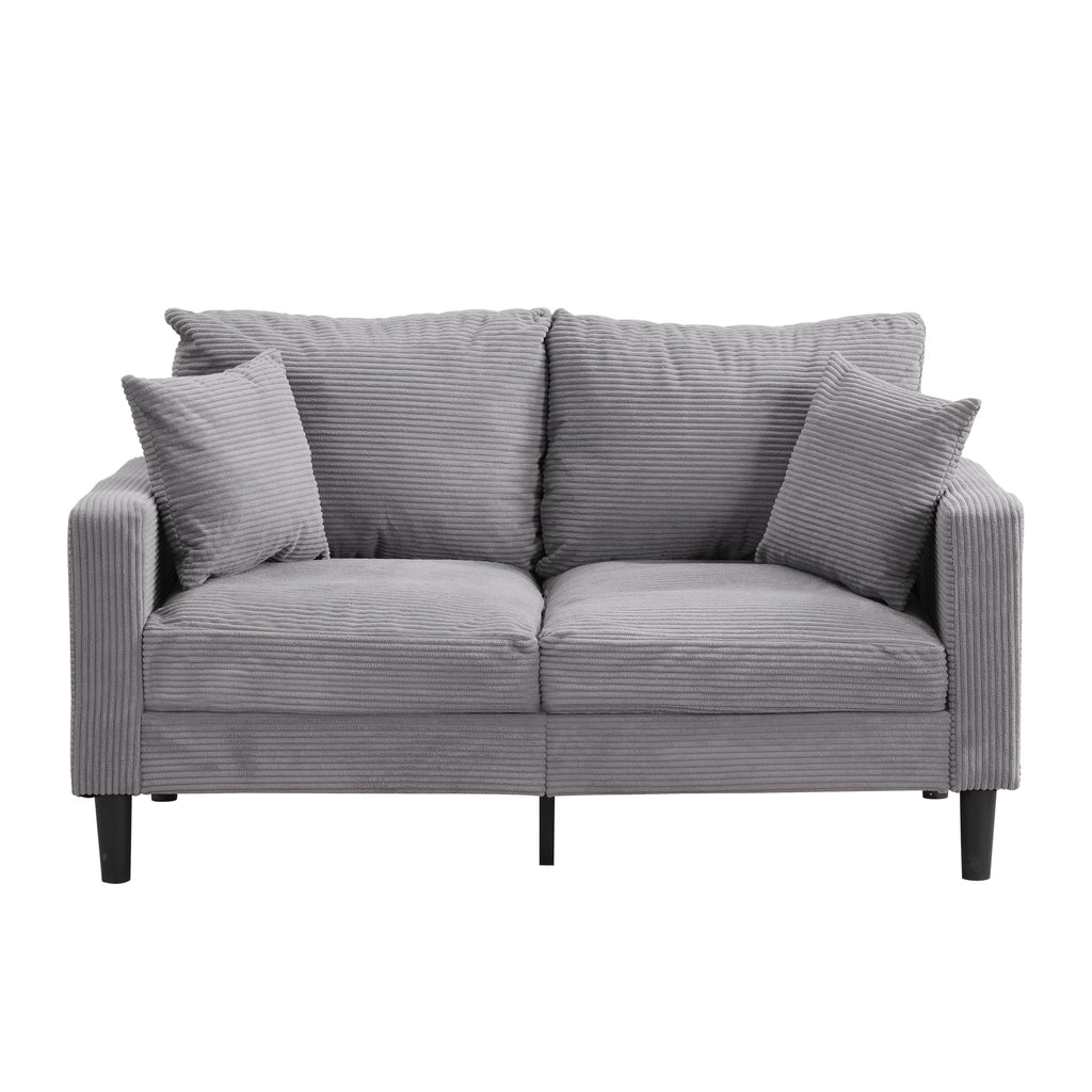 Small Space Saving Light Gray 2-Seat Upholstered Sofa Z391
