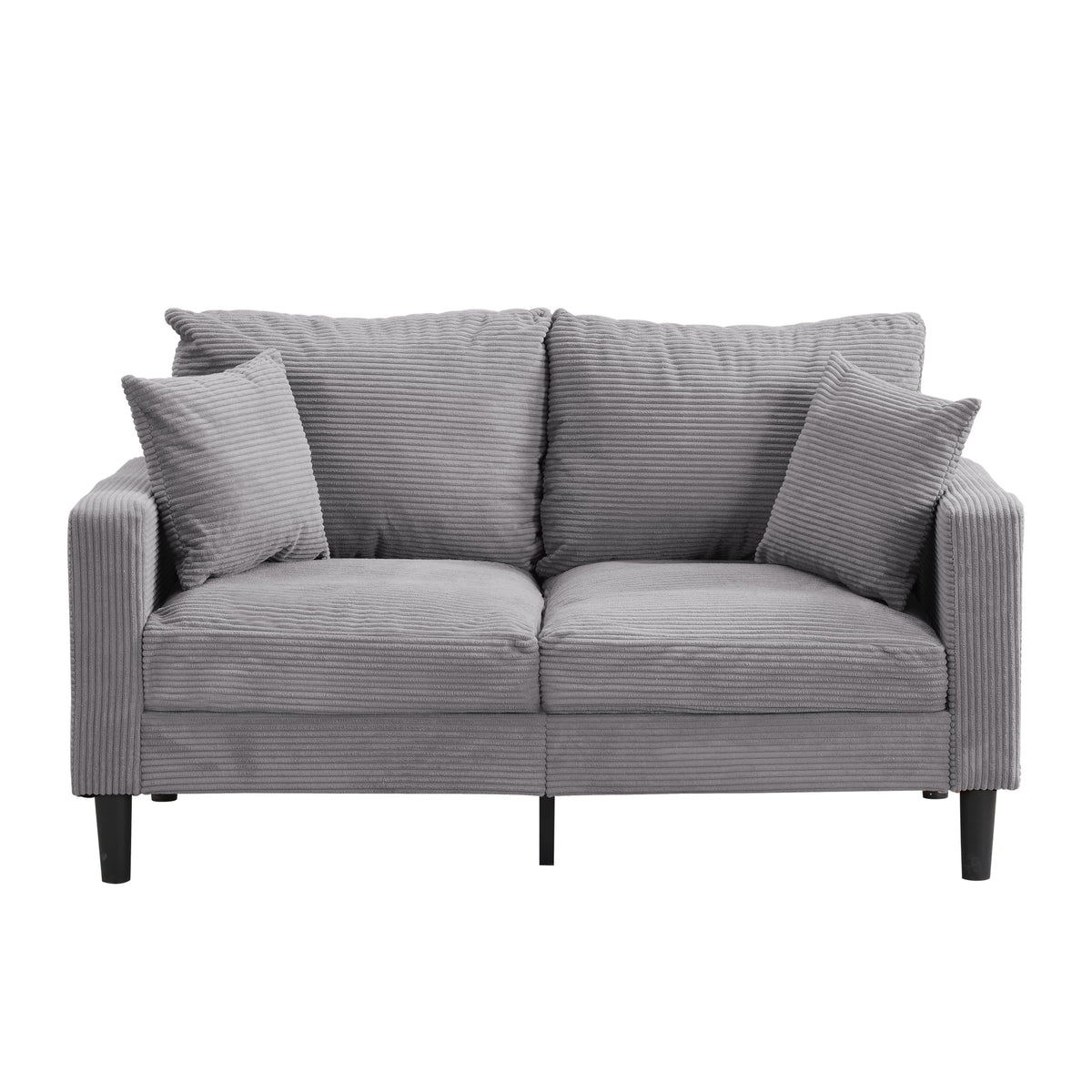 Small Space Saving Light Gray 2-Seat Upholstered Sofa Z391