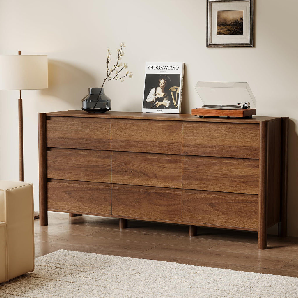 Walnut 9 Drawer Dresser L7333