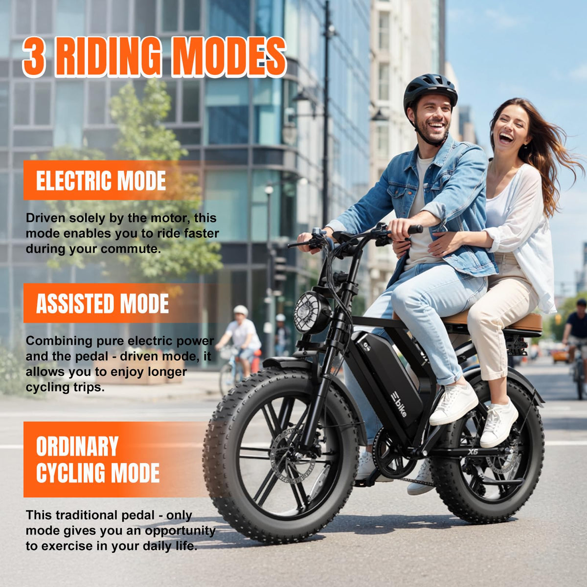 Electric Bike 48V 15 Ah Battery 2000W Peak Motor T5463