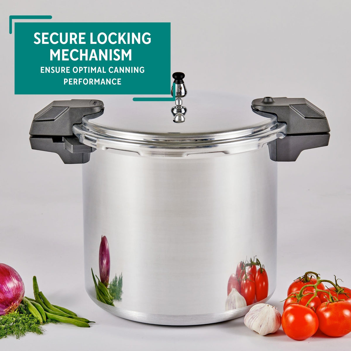 22 Qt Aluminum Pressure Canner with 3 Regulators J945