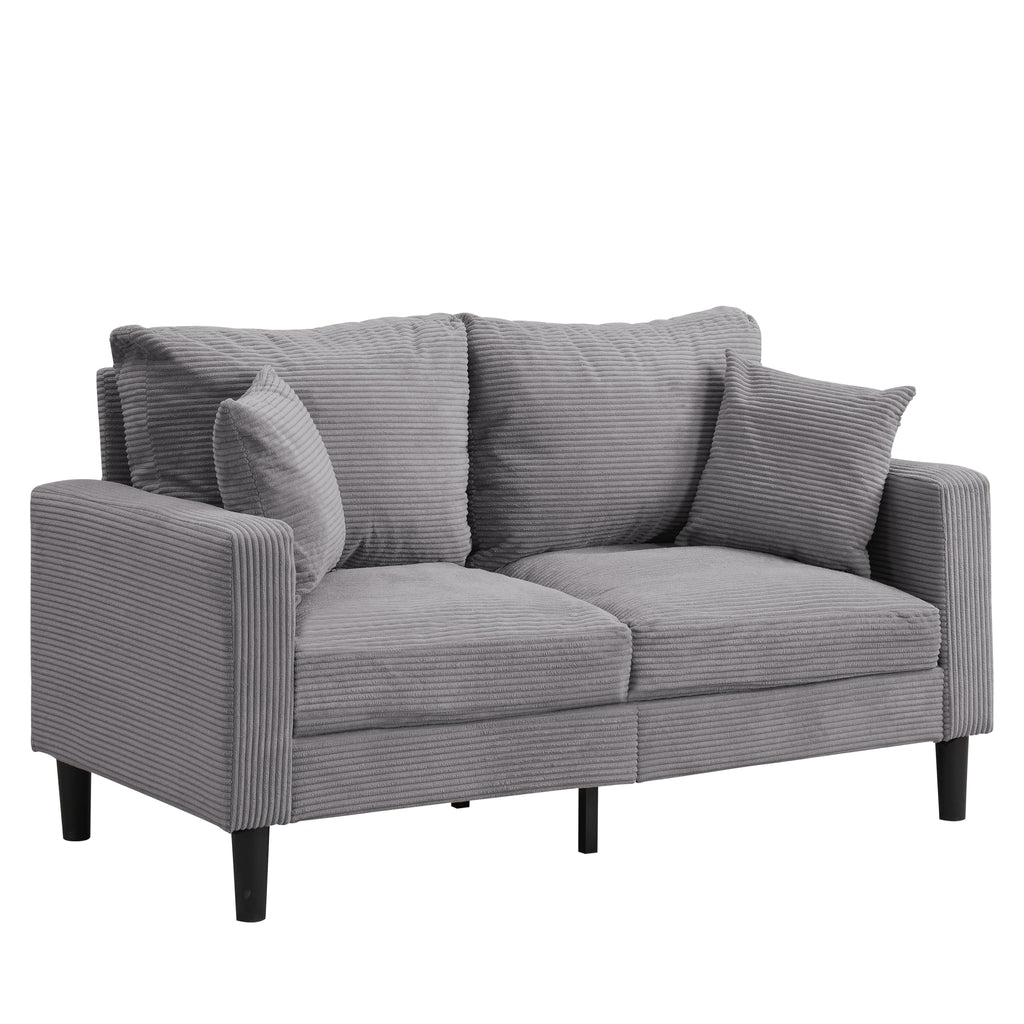 Small Space Saving Light Gray 2-Seat Upholstered Sofa Z391