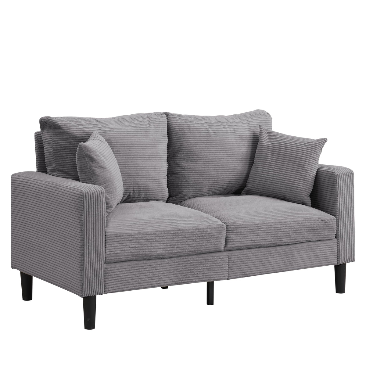 Small Space Saving Light Gray 2-Seat Upholstered Sofa Z391