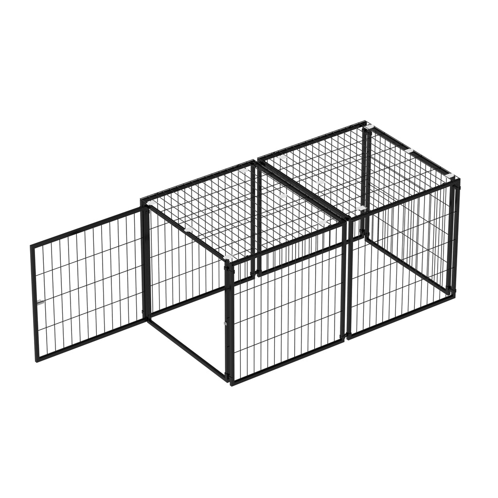 48 Inch Black Metal Dog Crate with Removable Top Cover E811