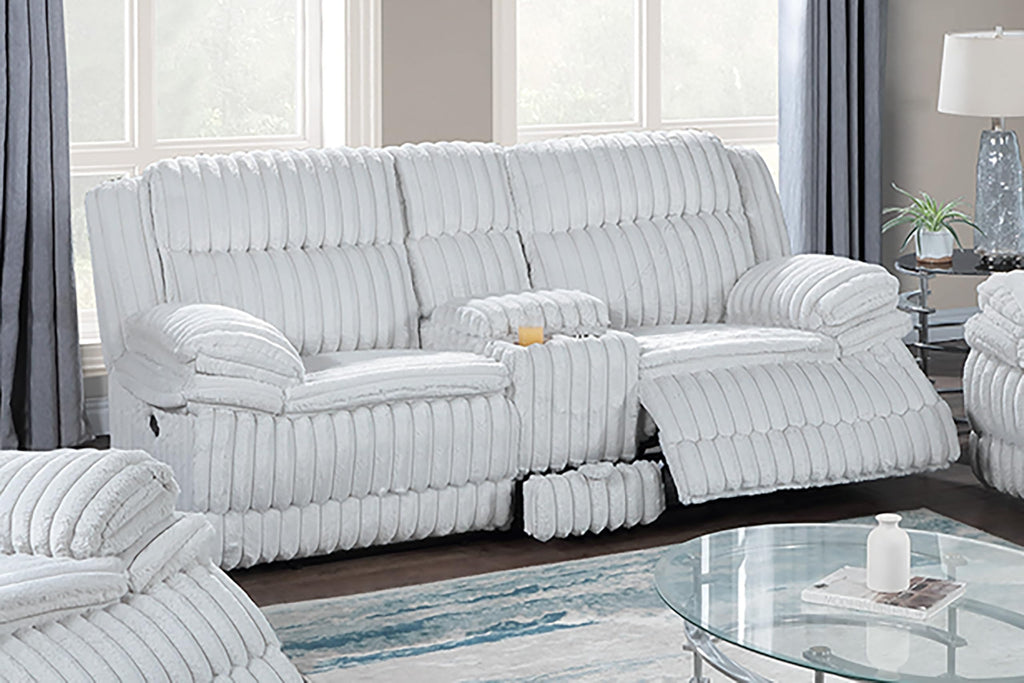 Light Gray Corduroy Manual Motion Loveseat N98502
