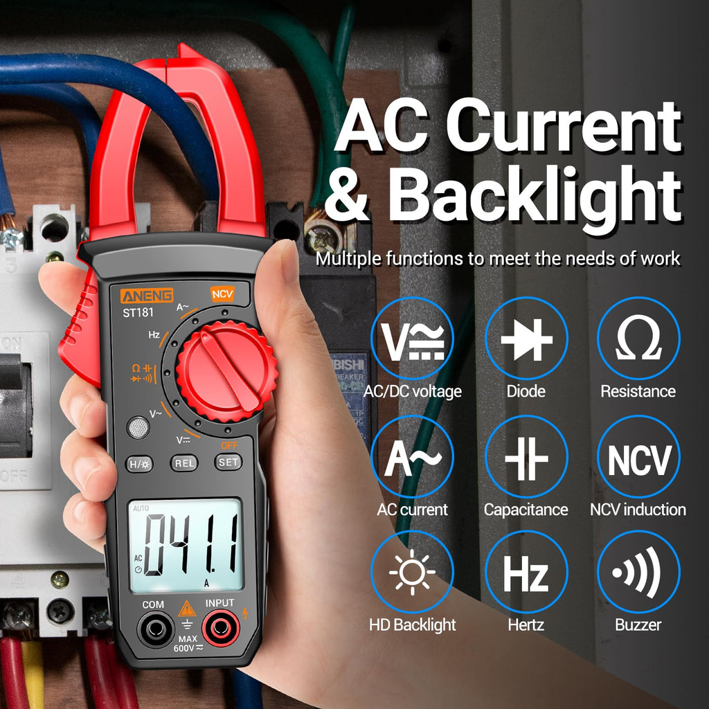 Digital Clamp Meter Multimeter Tester 4000 Count I175