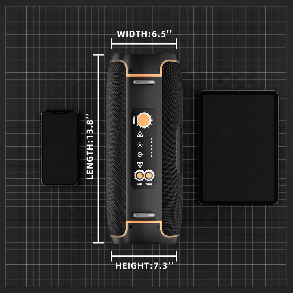 Portable Bluetooth Speaker, 120W Peak, 28-Hour Playtime M6866