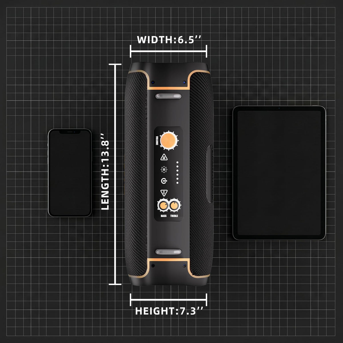 Portable Bluetooth Speaker, 120W Peak, 28-Hour Playtime M6866