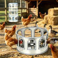 5 Gallon Stainless Steel Poultry Waterer Base with 9 Guarded Drinking Ports D6054