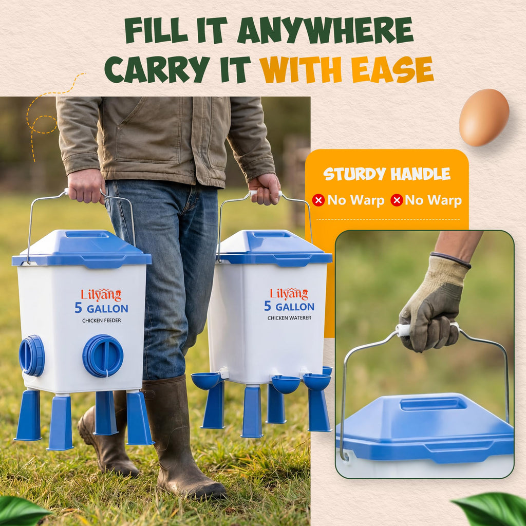 Chicken Feeder and Waterer Set 5 Gallon A383