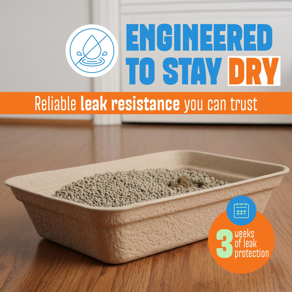 Large 6 Pack Leak Resistant Disposable Cat Litter Boxes Q420