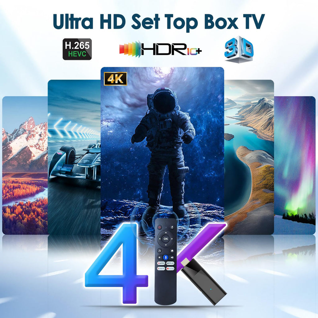 Android TV Stick 4K 2GB RAM 16GB ROM H313 CPU Wi-Fi Bluetooth 5.0 HDR10 Voice Remote Control W633927