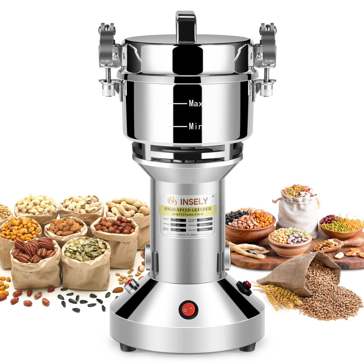 150g Electric Stainless Steel Grain Mill S359039
