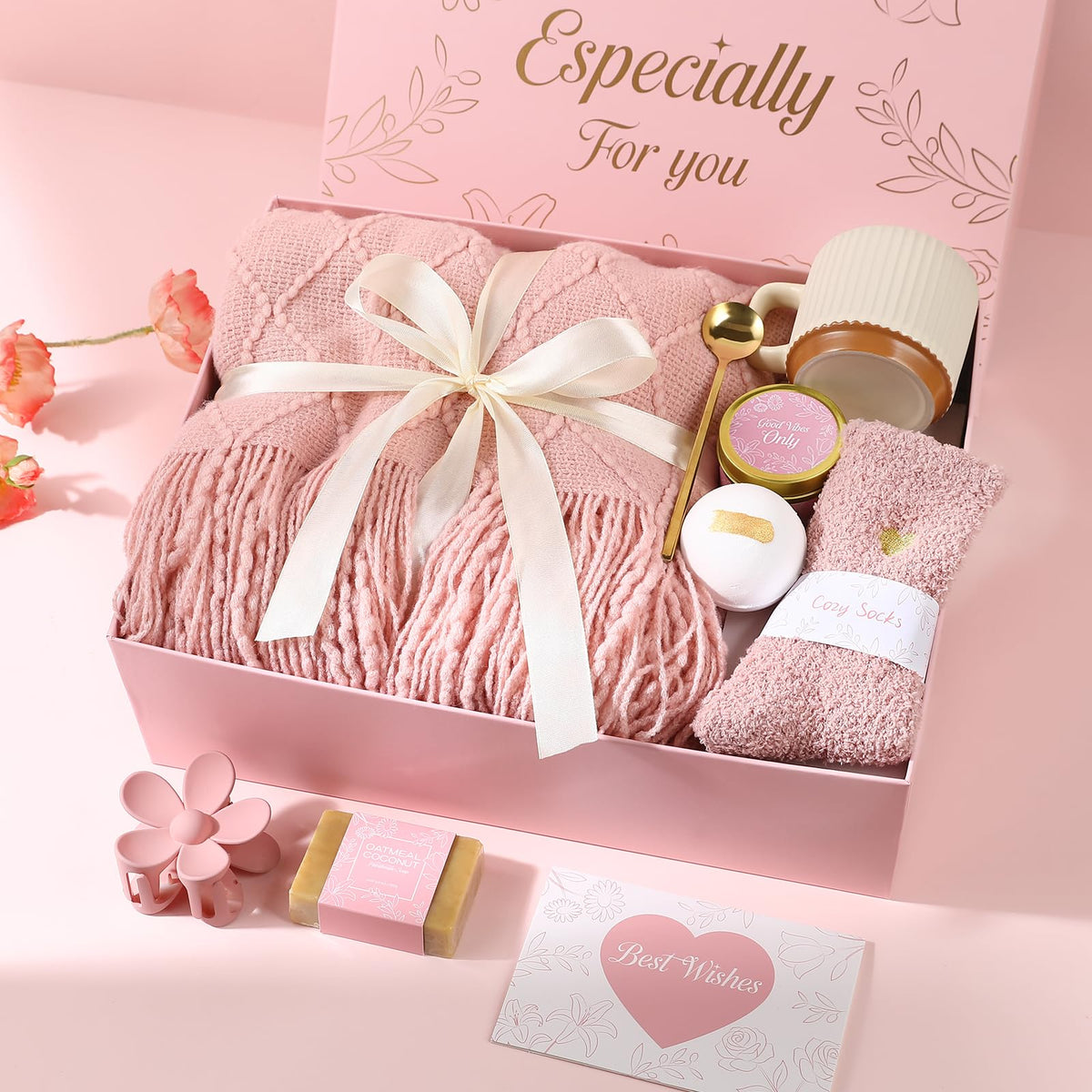 Get Well Soon Gifts Baskets for Women (Pink) S2616