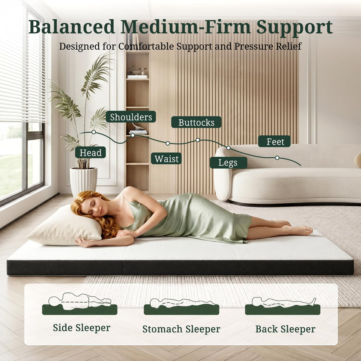 3 Inch Twin Tri-Fold Memory Foam Mattress G72683