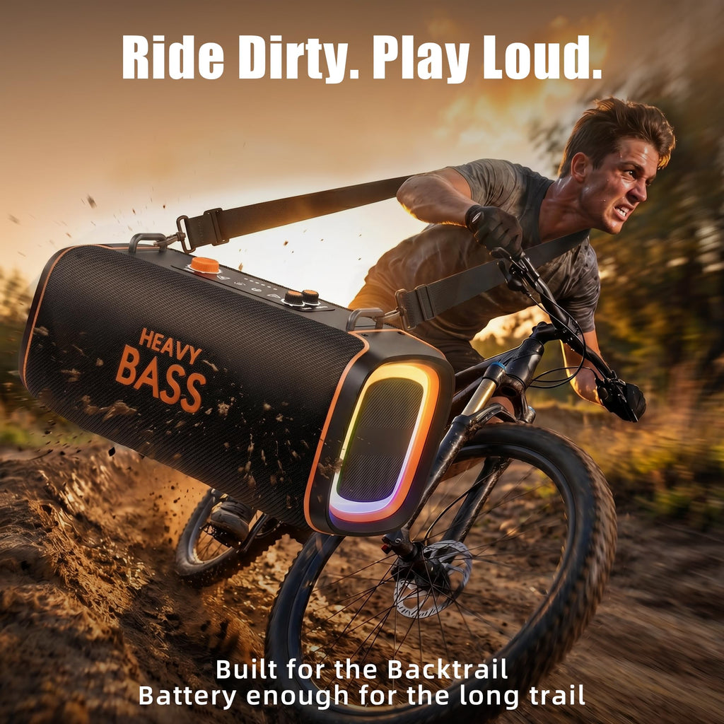 Portable Bluetooth Speaker, 120W Peak, 28-Hour Playtime M6866