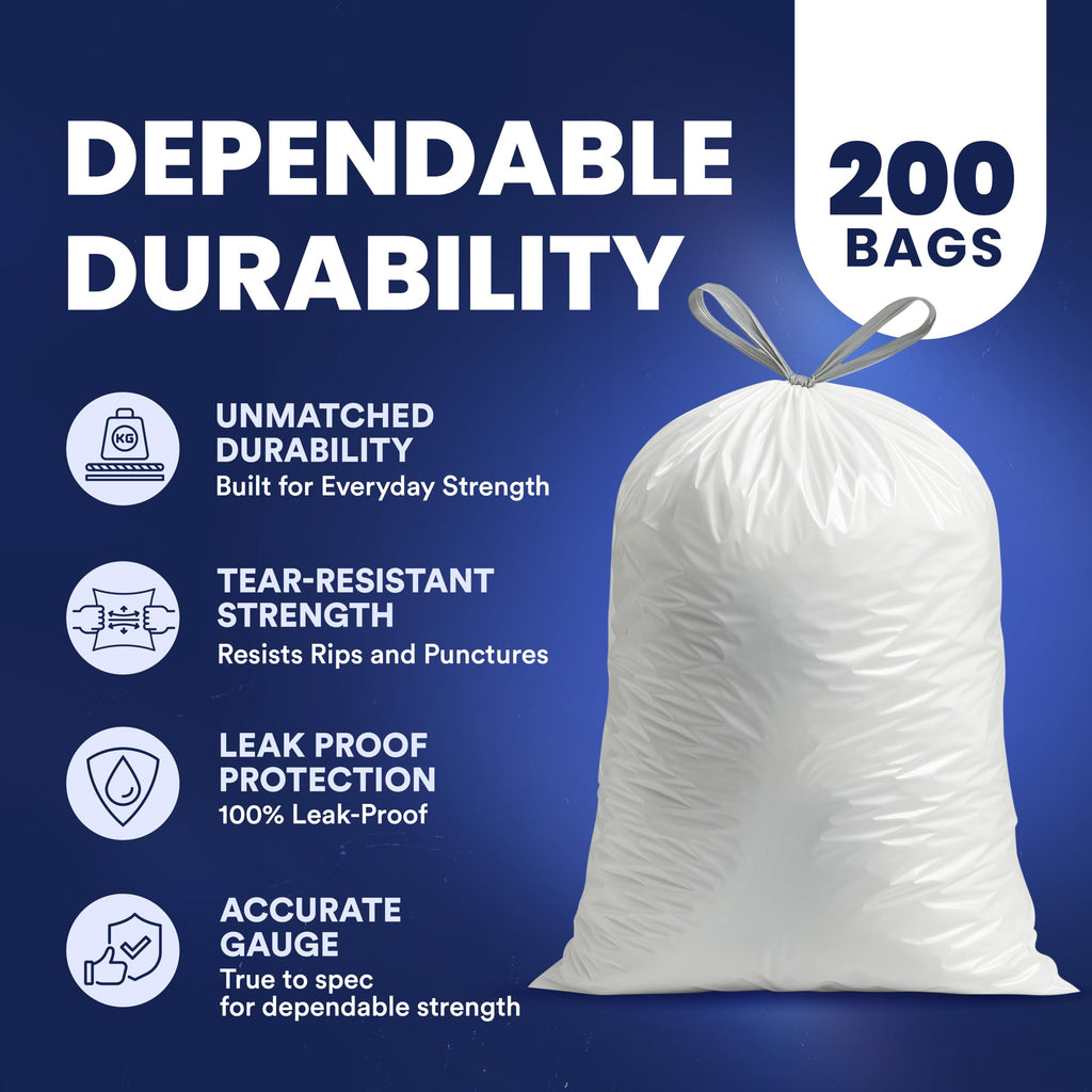 4-6 Gallon White Drawstring Bags G56543